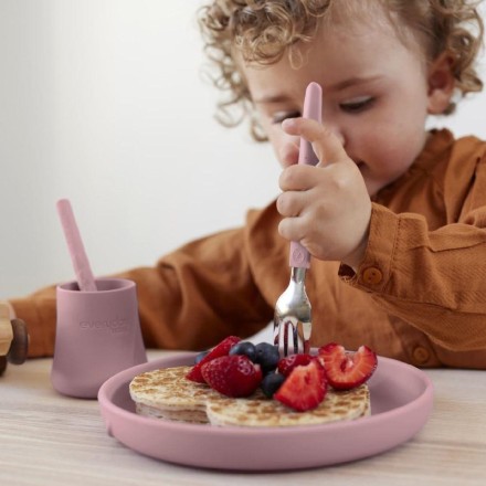Cubiertos de acero inoxidable y silicona