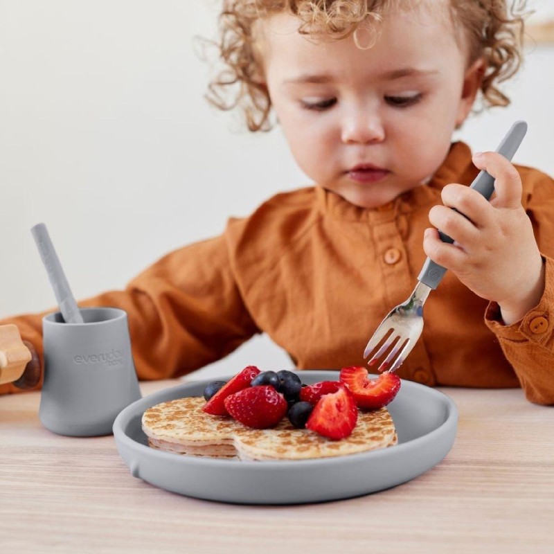 Talheres aço inoxidável e silicone