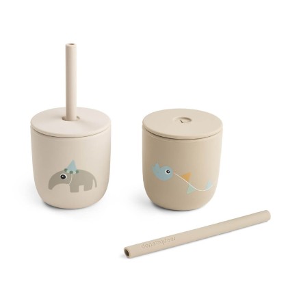 2-pack Silicone straw cup