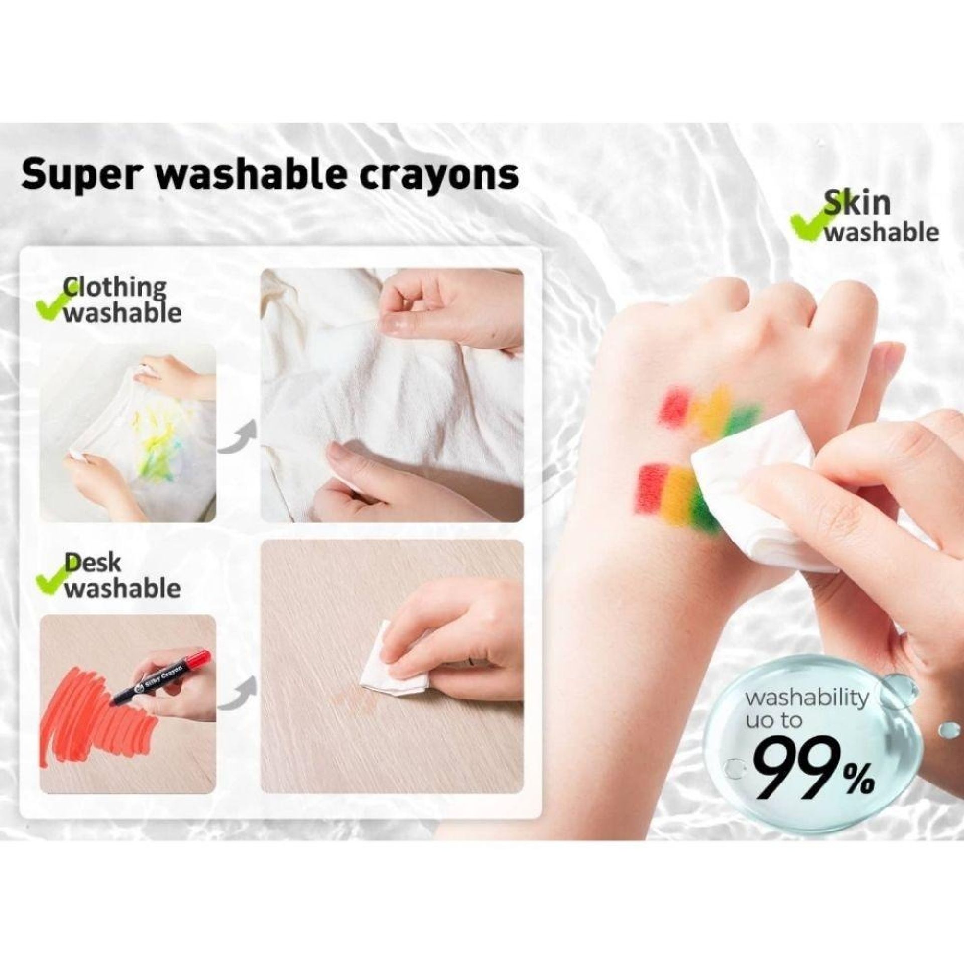 Lápis de Cera Acetinados e Laváveis