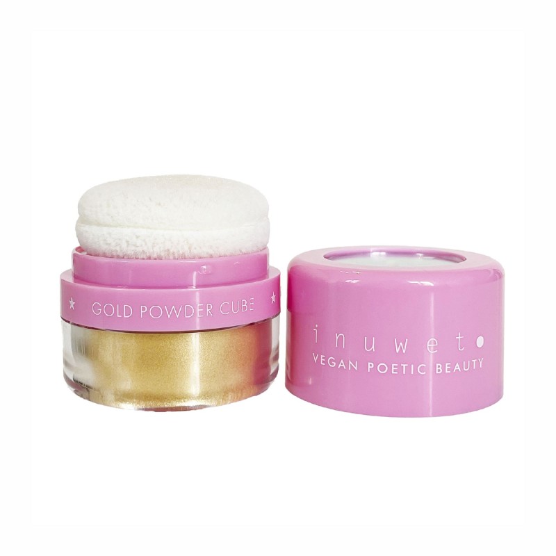 Pó de maquilhagem com glitter dourado (solto)