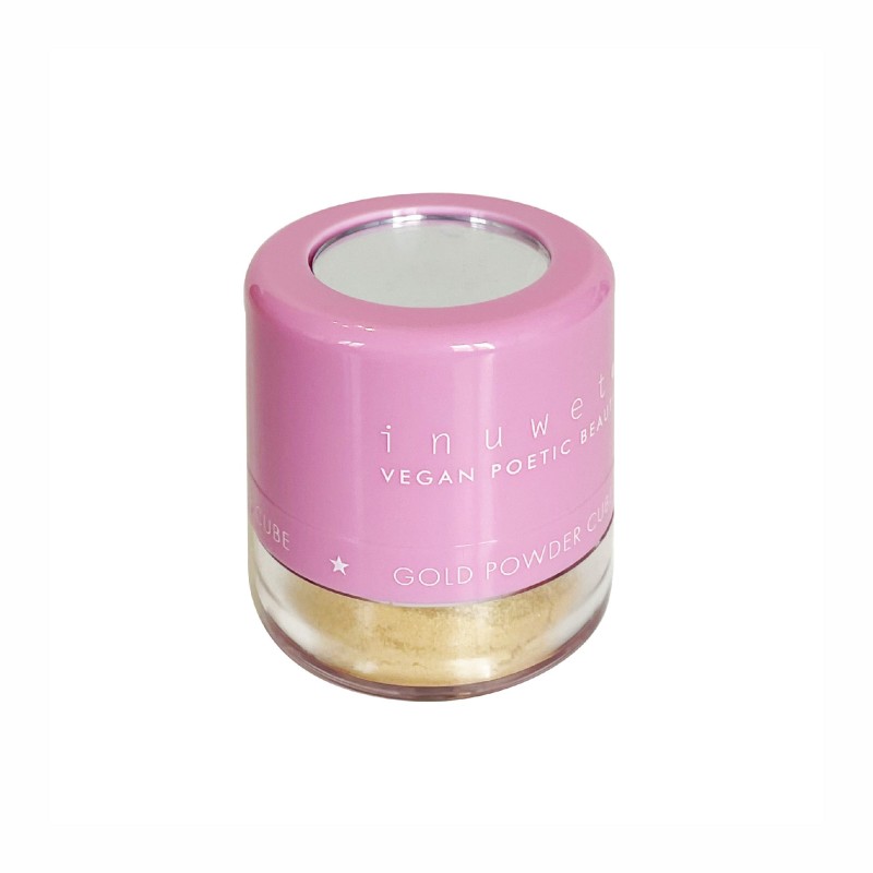 Pó de maquilhagem com glitter dourado (solto)