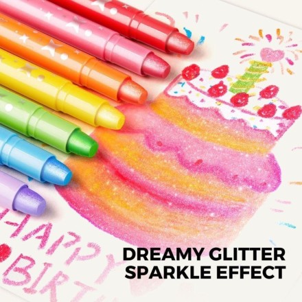Washable Glitter Crayons 24 pcs