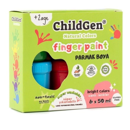 Natural Color Finger Paint - 6 Set - Image product