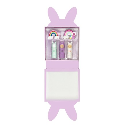 Set de Bálsamo Labial e Ganchos de Cabelo Bunny Box