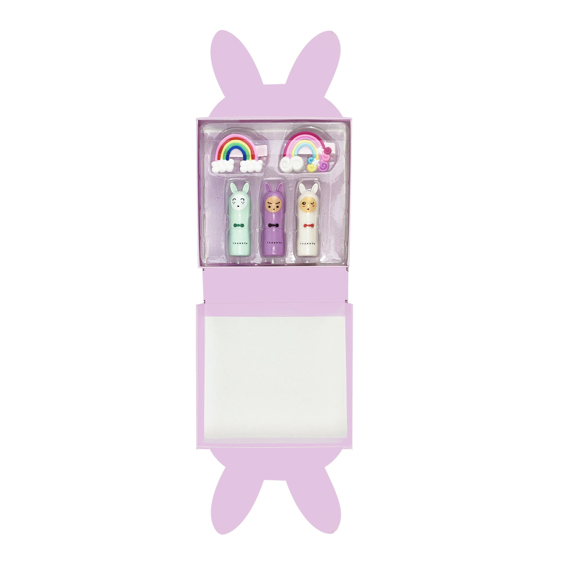 Set de Bálsamo Labial e Ganchos de Cabelo Bunny Box